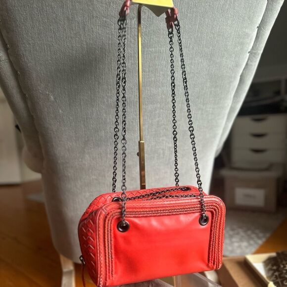 RARE - Bottega Veneta Python and Red leather Cross body bag - Picture 4 of 14